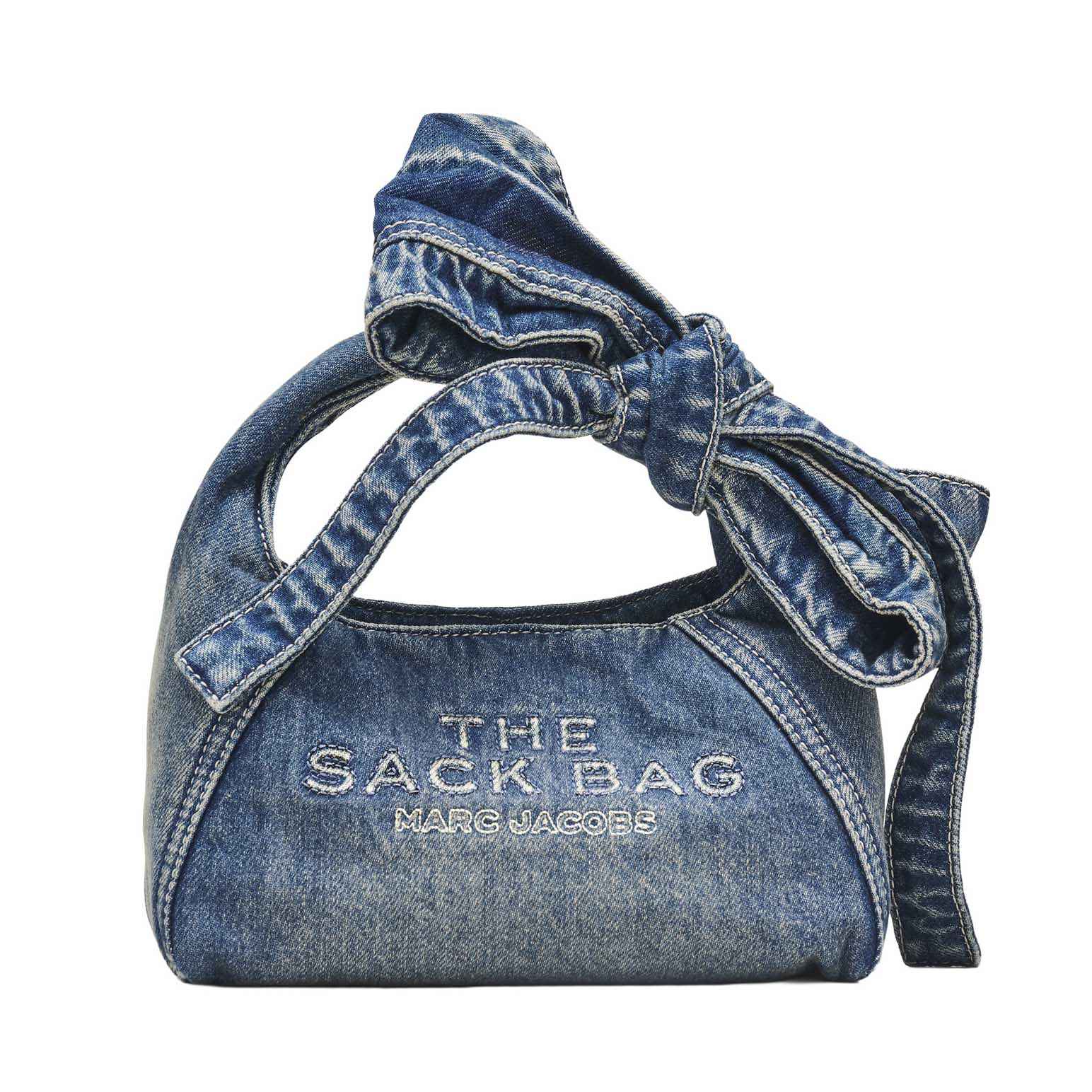 MARC JACOBS The Mini Denim Bow Sack Bag